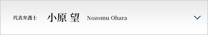 代表弁護士 小原 望 Nozomu Ohara